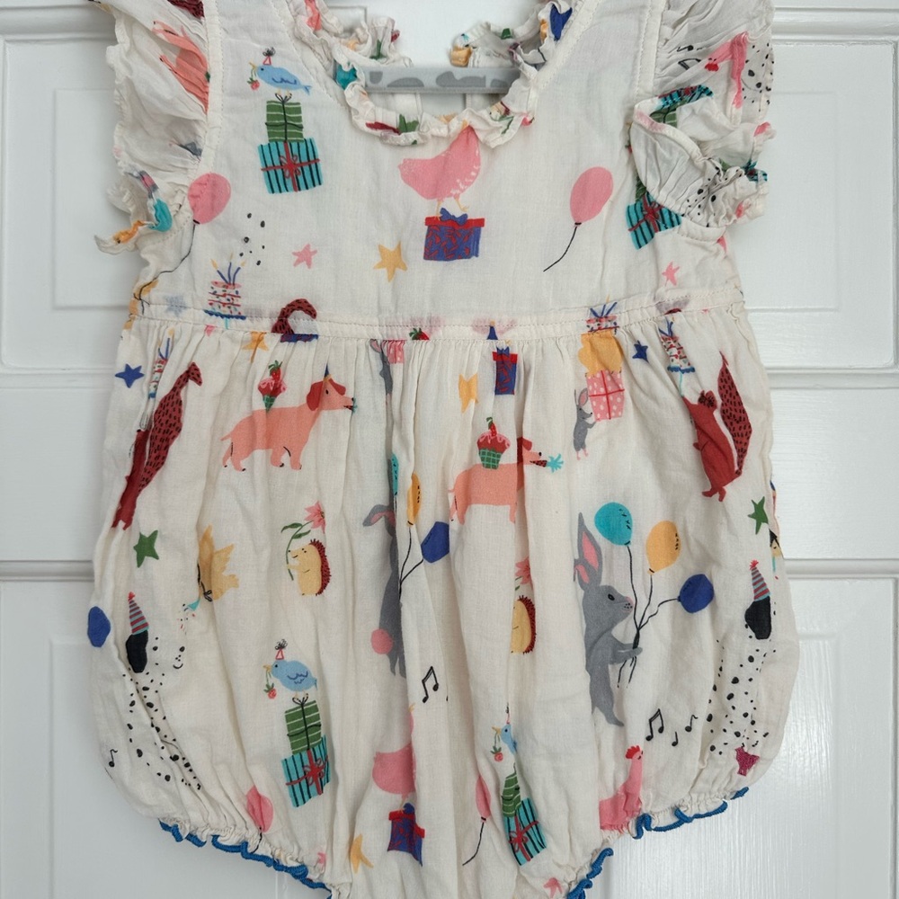 Pink Chicken Multicolor birthday Baby Romper